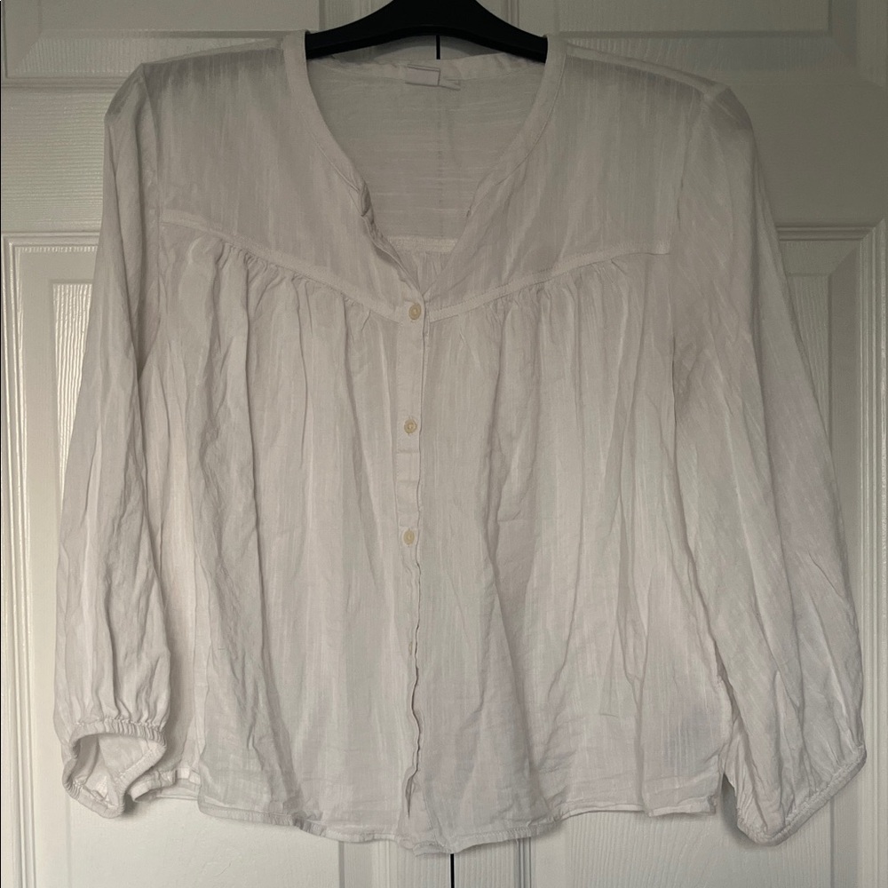 GAP Cream Button-Up Blouse